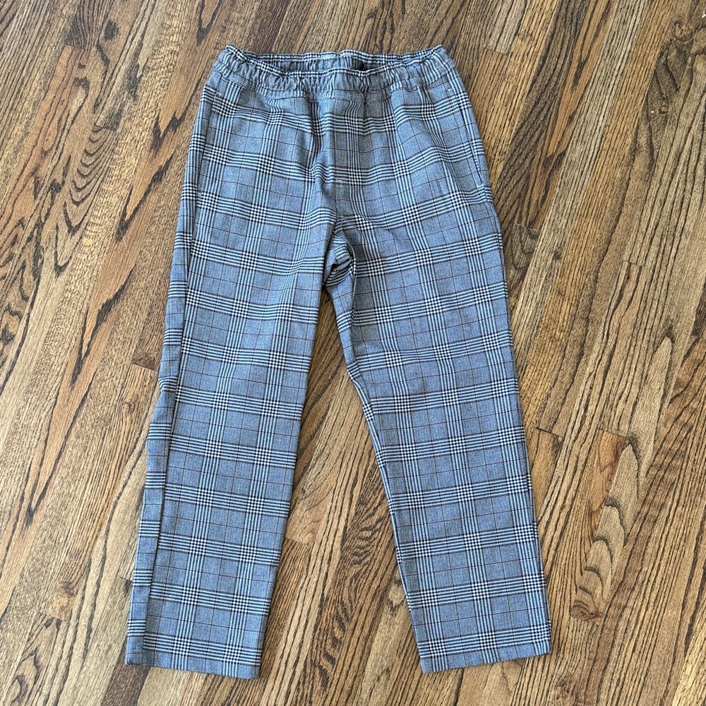 Art Class Boys Plaid Pants in Black, White and Brown